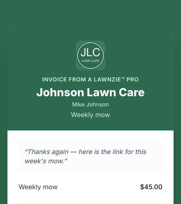 The top of a customer pay page with the pro’s logo and business name