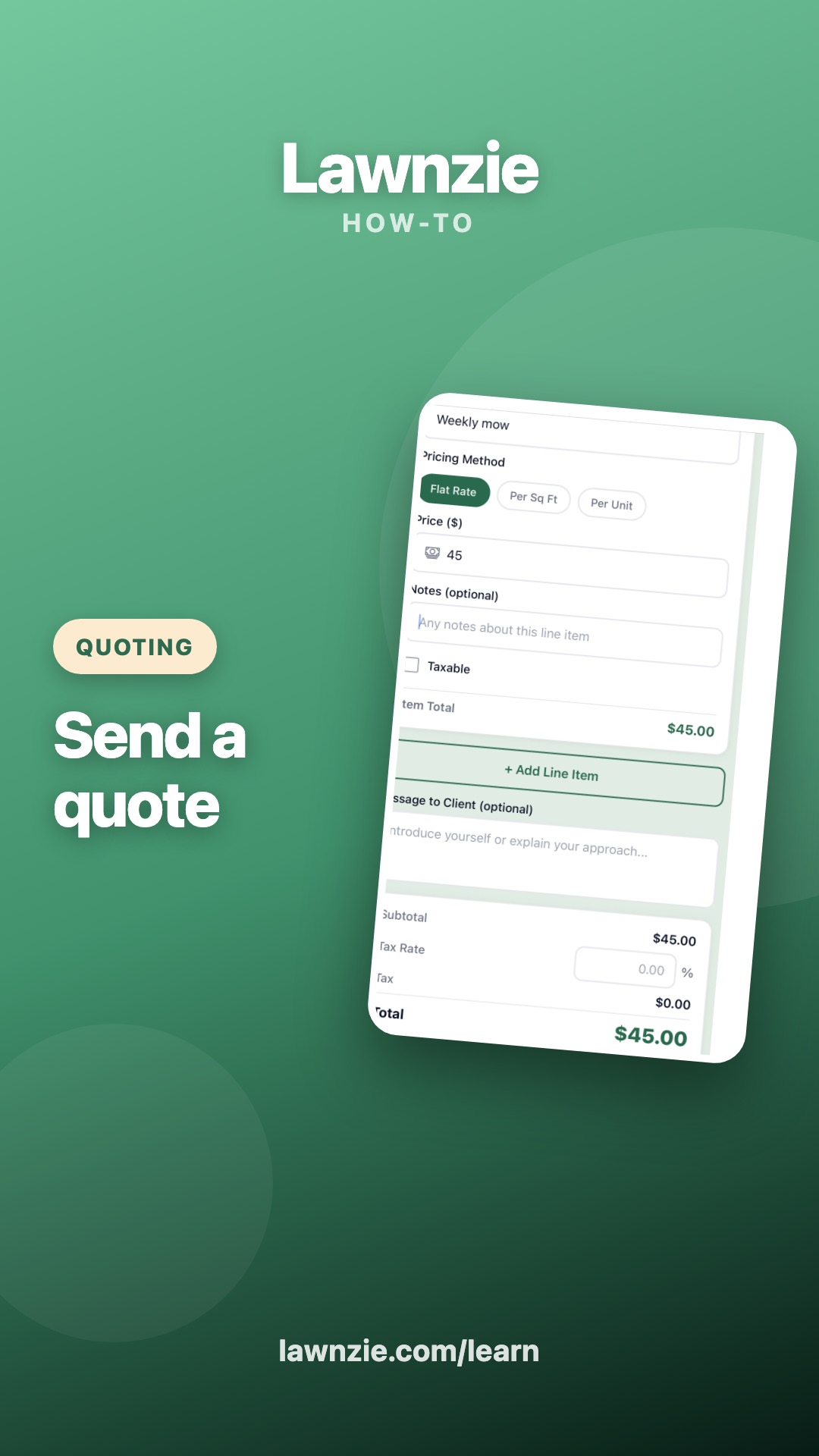 Send a quote — video tutorial
